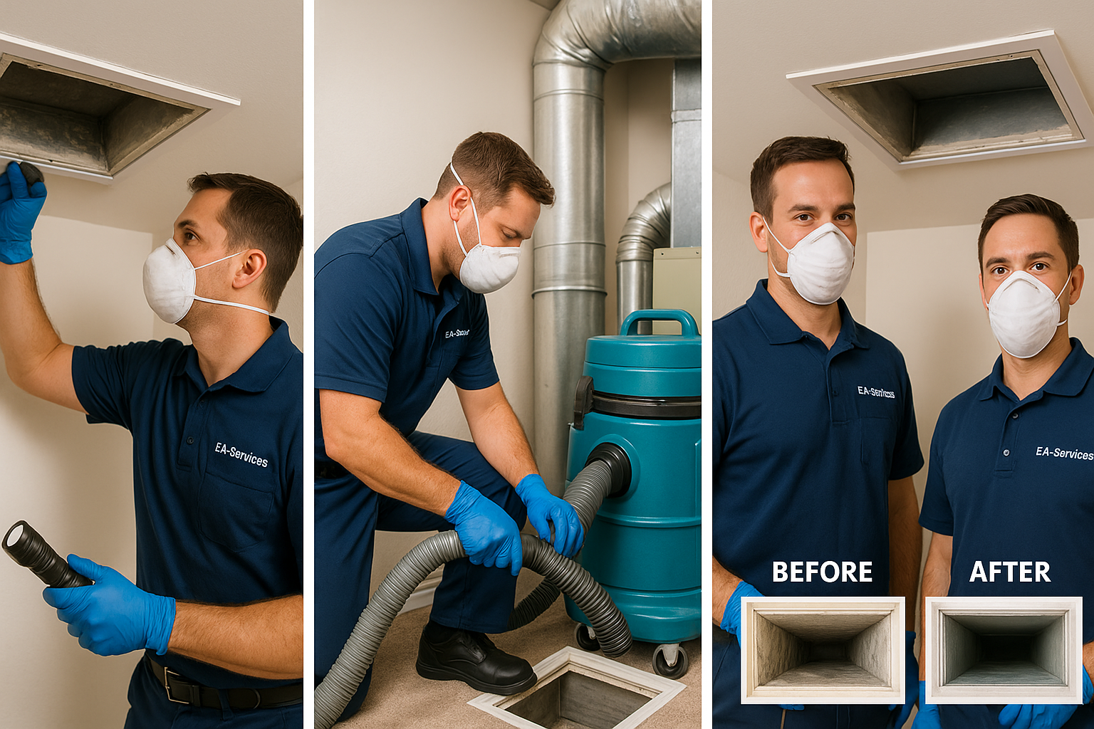 Professional air duct cleaning process in Jarales